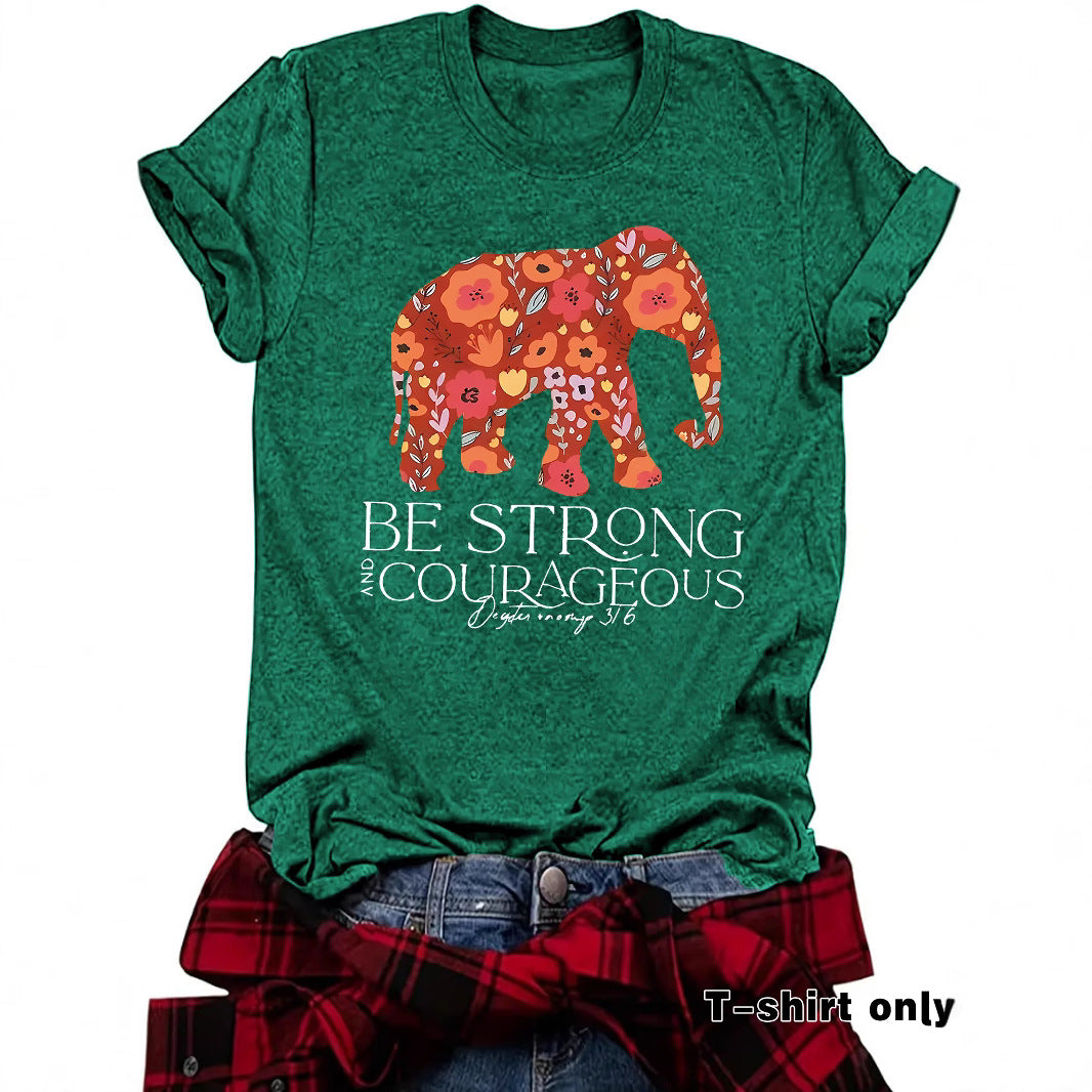 Elephant and Letter Short Sleeve